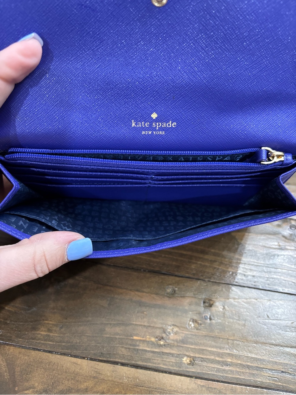 Kate Spade Liana Monster Purple Leather Wallet - Picture 8 of 13